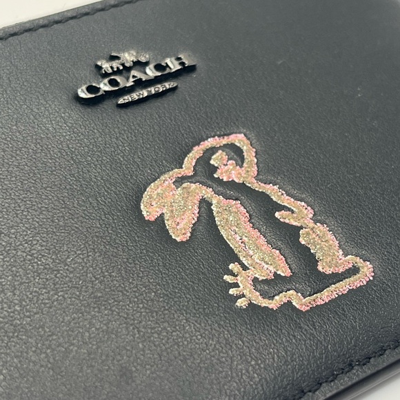 Coach x Selena Gomez Glitter Bunny Zip Wallet Card Holder Like New - Picture 7 of 9